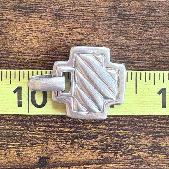 VTG Solid Sterling Silver 925 Textured Cross Pendant Size 1.25" Length - Picture 7 of 9